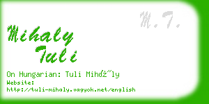 mihaly tuli business card